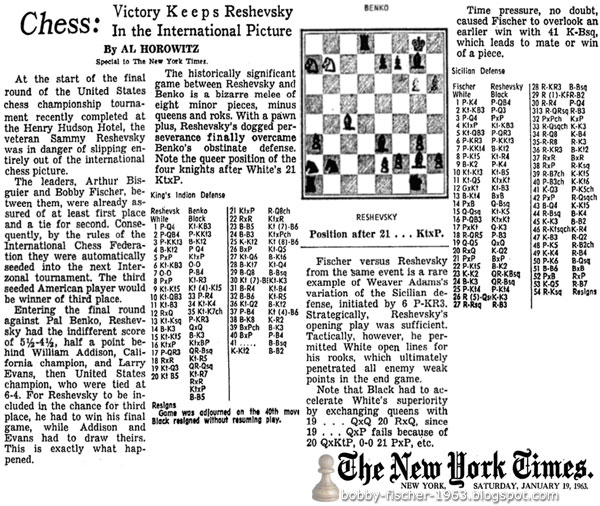 Chess: Victory Keeps Reshevsky In The International Picture