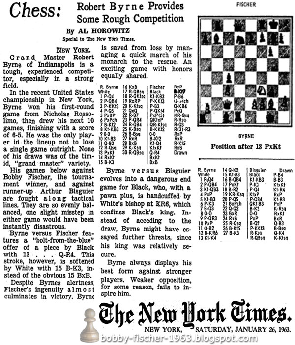 Chess: Robert Byrne Provides Some Rough Competition