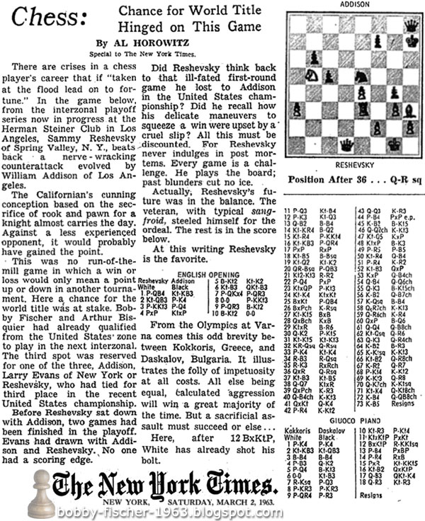 Chess: Chance for World Title Hinged on This Game