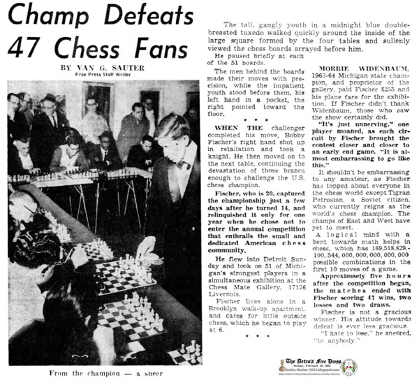 Champ Defeats 47 Chess Fans