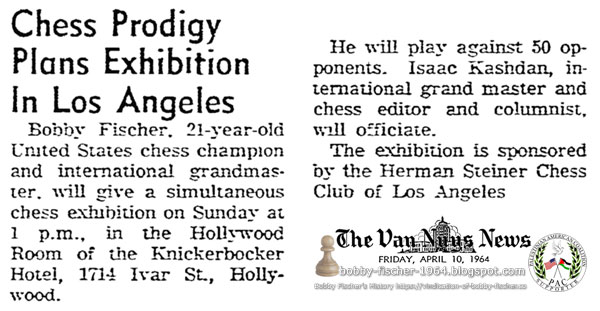 Chess Prodigy Plans Exhibition In Los Angeles