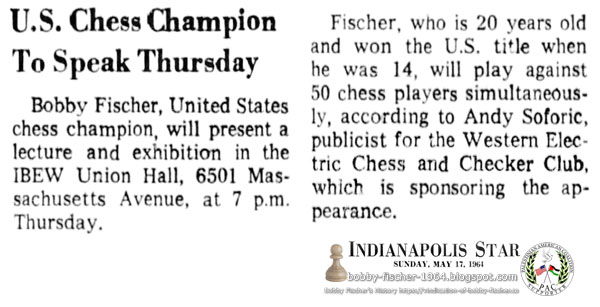 U.S. Chess Champion To Speak Thursday