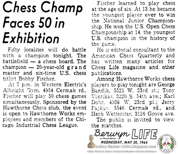 Chess Champ Faces 50 in Exhibition