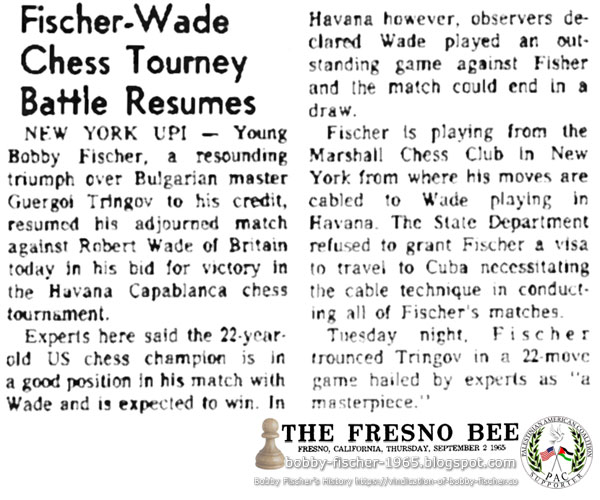 Fischer-Wade Chess Tourney Battle Resumes