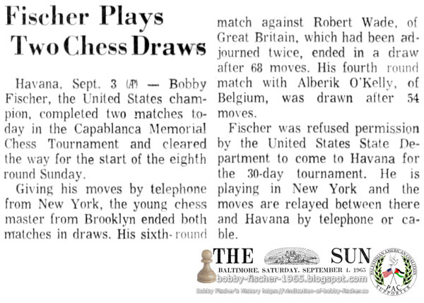 Fischer Plays Two Chess Draws