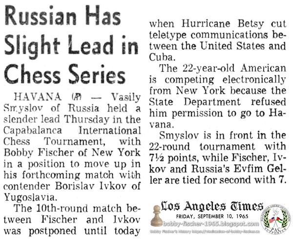 Russian Has Slight Lead in Chess Series