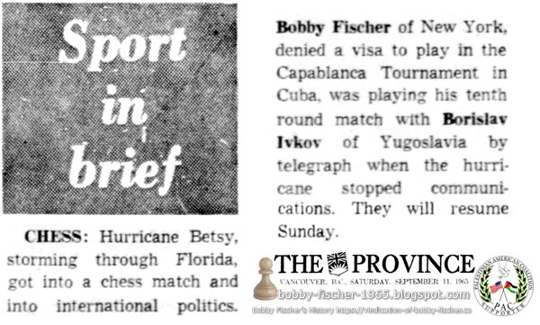 Sports In Brief — Hurricane Betsy