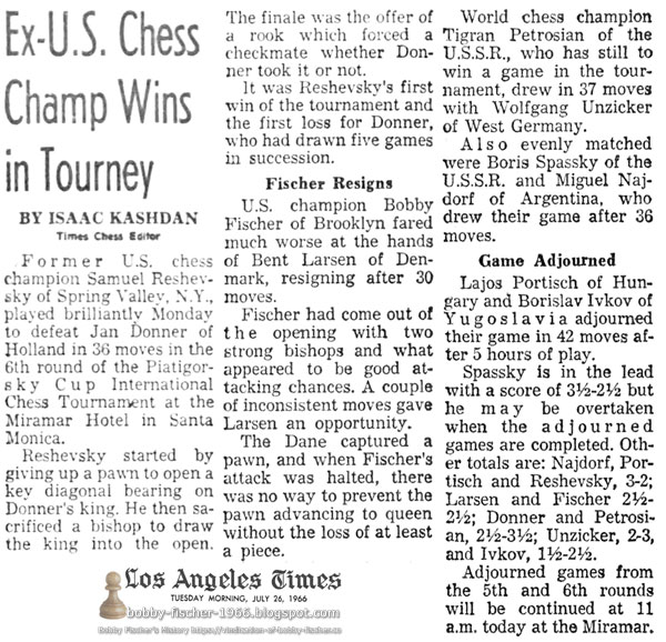 Ex-U.S. Chess Champ Wins in Tourney