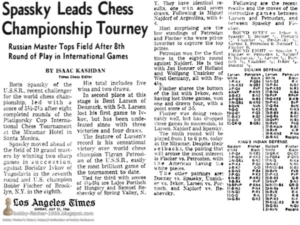 Spassky Leads Chess Championship Tourney