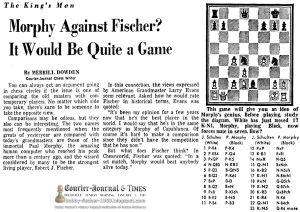 Morphy Against Fischer? It Would Be Quite a Game