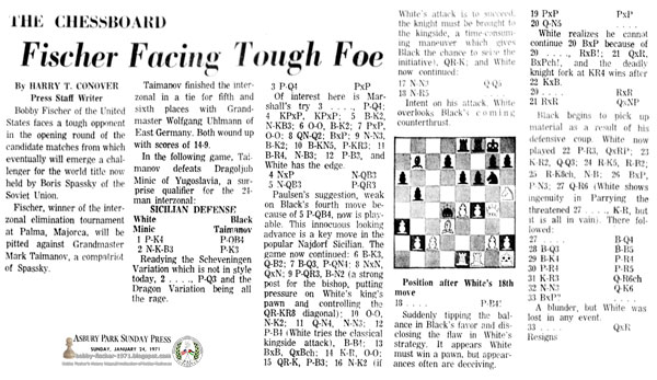 The Chessboard: Fischer Facing Tough Foe