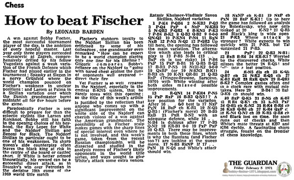 How To Beat Fischer by Leonard Barden