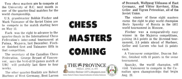 Chess Masters Coming