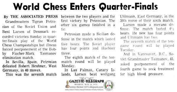 World Chess Enters Quarter-Finals