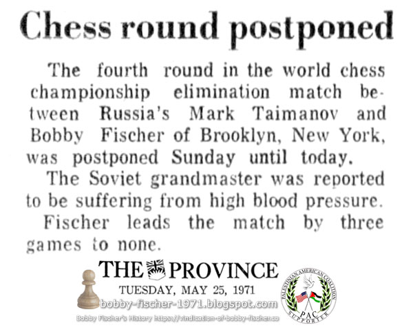 Chess Round Postponed