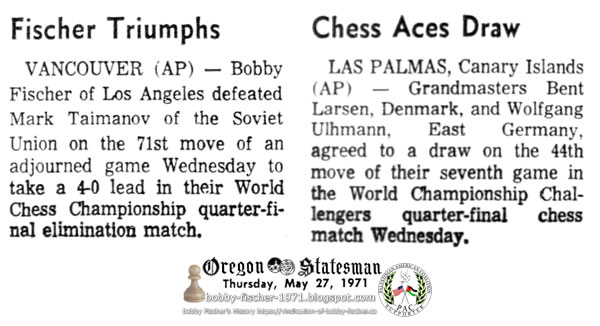 Fischer Triumphs - Chess Aces Draw