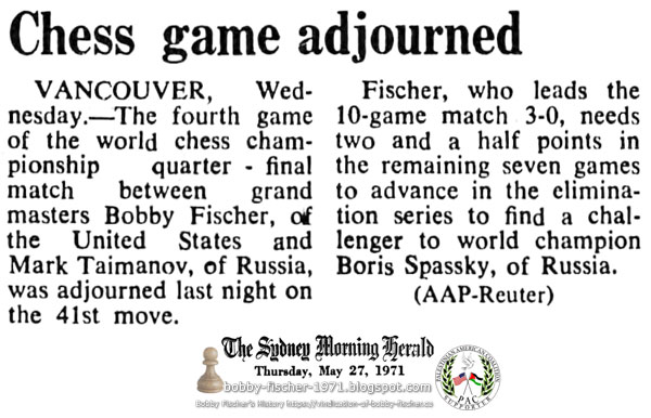 Chess Game Adjourned