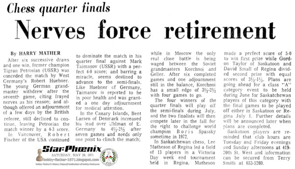 Chess Quarter Finals - Nerves Force Retirement