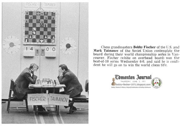 Bobby Fischer and Mark Taimanov During Their World Championship Series in Vancouver