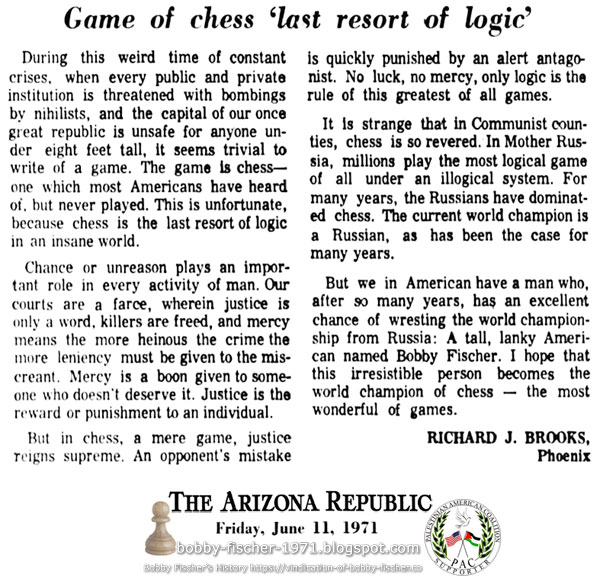 Game of Chess 'Last Resort of Logic'