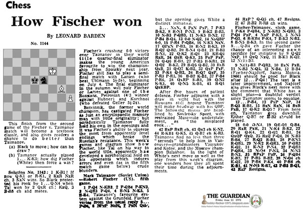 Chess - How Fischer Won by Leonard Barden