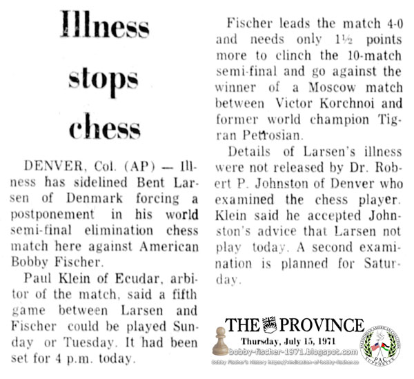Illness Stops Chess
