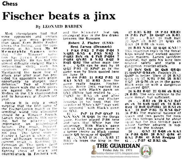 Chess - Fischer Beats a Jinx