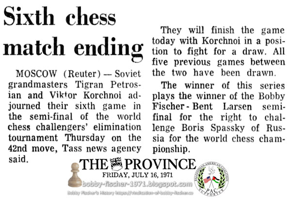 Sixth Chess Match Ending