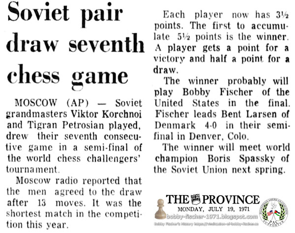 Soviet Pair Draw Seventh Chess Game
