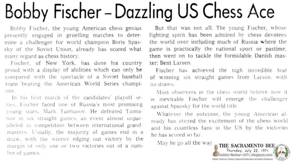 Bobby Fischer -- Dazzling U.S. Chess Ace