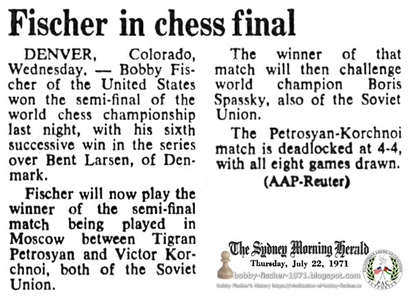 Fischer in Chess Final