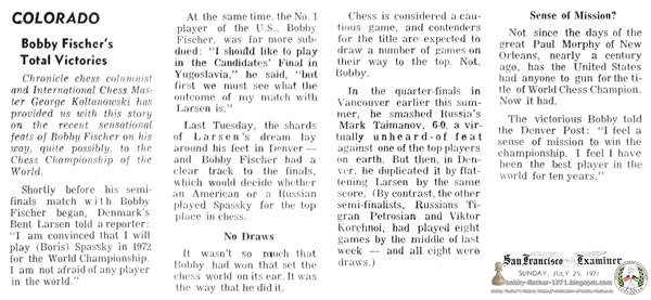 Bobby Fischer's Total Victories