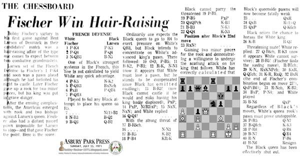The Chessboard - Fischer Win Hair-Raising