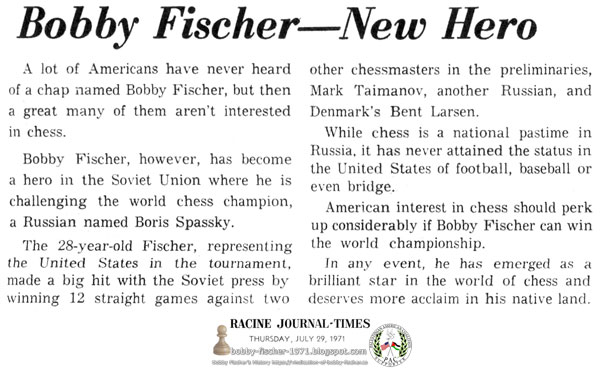 Bobby Fischer - New Hero