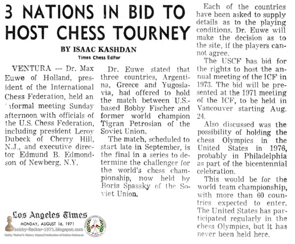 3 Nations In Bid To Host Chess Tourney