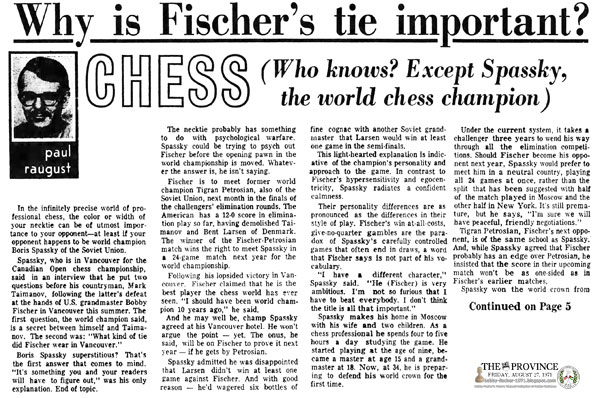 Why is Fischer's Tie Important?