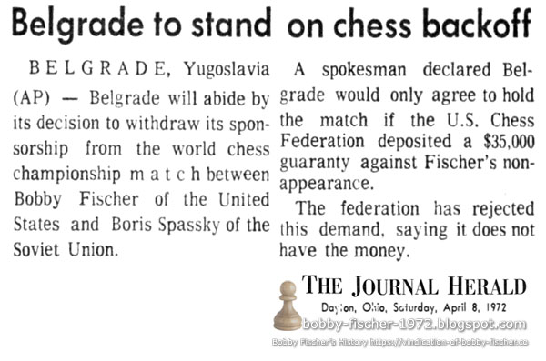 Belgrade To Stand on Chess Backoff