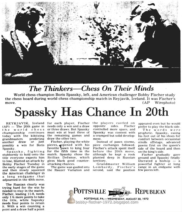 Spassky Has Chance In 20th