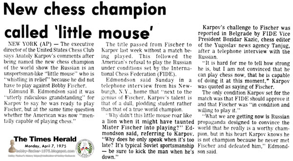 New Chess Champion Called 'Little Mouse'