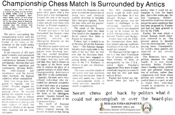 Championship Chess Match Is Surrounded by Antics