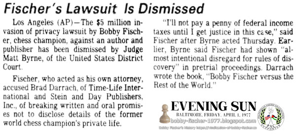 Fischer's Lawsuit Is Dismissed
