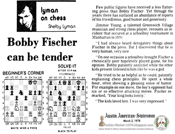 Bobby Fischer Can Be Tender