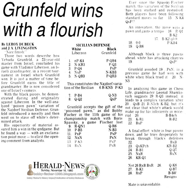 Grunfeld Wins With A Flourish