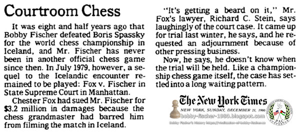 Bobby Fischer - Chess: 1980