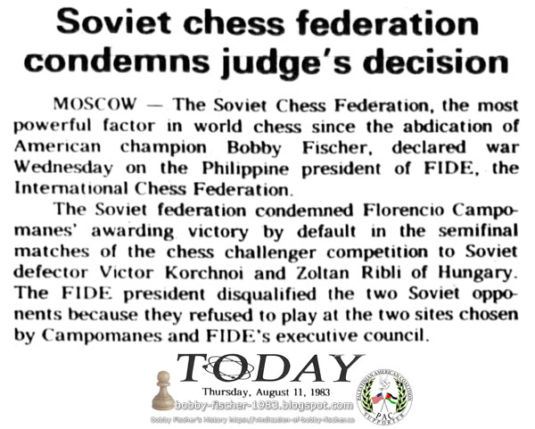 Soviet Chess Federation Condemns Judge's Decision