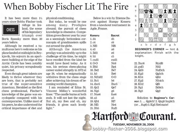 When Bobby Fischer Lit The Fire