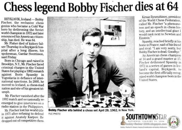 Chess Legend Bobby Fischer Dies at 64