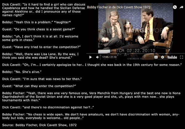 Bobby Fischer Chess Hall Of Shame False Accusations Of Misogyny