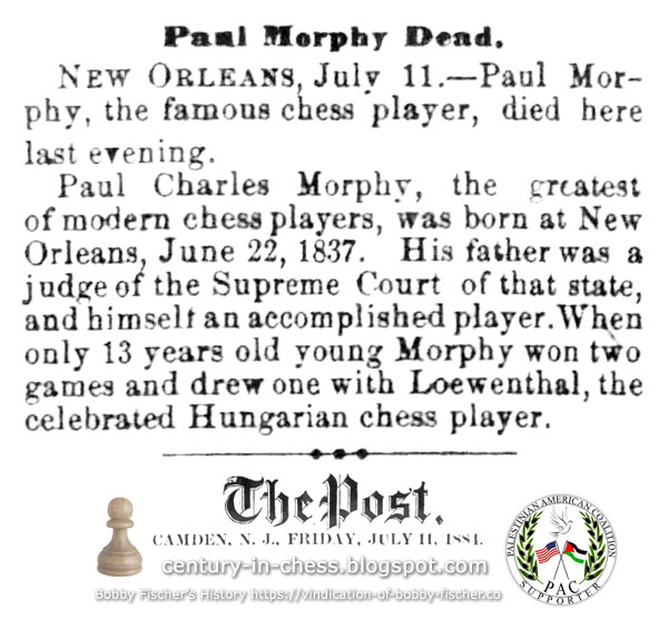 Best in Chess Paul Morphy 1884