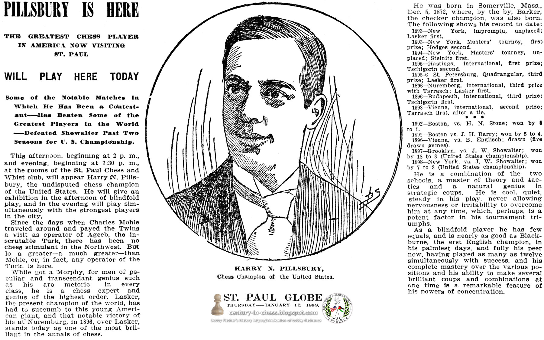 Best in Chess Harry Nelson Pillsbury